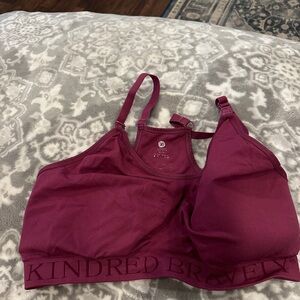 KINDRED BRAVERLY NURSING SPORTS BRA- PURPLE SIZE XL